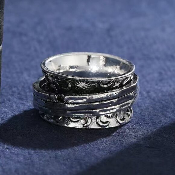 Sun and Moon Boho Spinner Ring #1207 - Picture 3 of 10